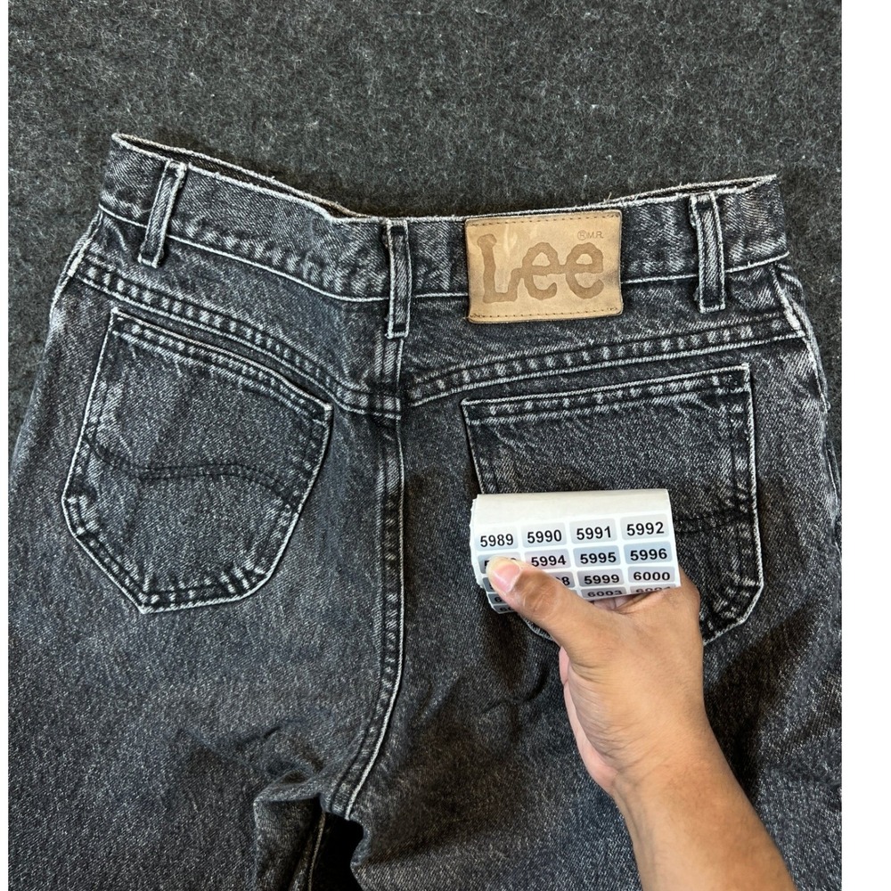Vintage 90s Lee Black Acid Wash Straight Leg Jeans Mens 29x32 Made in USA - Picture 9 of 9
